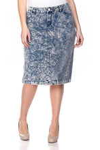 Snow Wash & Stretch Jean Skirt