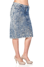 Snow Wash & Stretch Jean Skirt