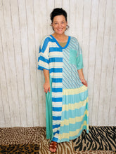 Blue Multi-Print T-Shirt Dress