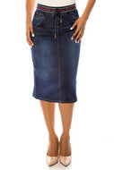 Debbie Jean Skirt- Dark Wash & Tie