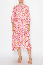 Ruffles & Luxury Dress- Multi Pink