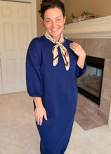 Oh So Comfy Sweatshirt Dress-Navy