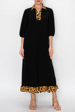 Everyday Class Leopard Detail Dress - Black