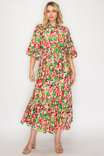 Olives & Pink Button Dress