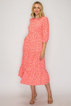 Tasha Coral & Dot Dress