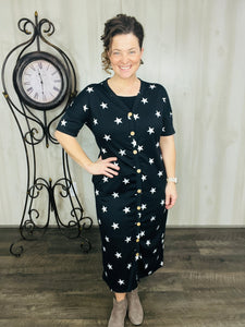 Stars & Buttons Midi Dress