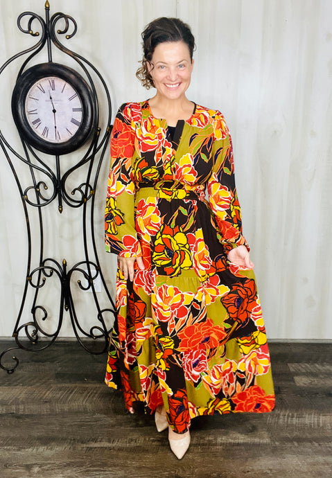 Olive & Rust Fashion Dress
