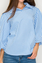 Baby Blue Gingham Collared Shirt