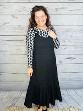 Black Houndstooth Mesh Layering Style Top