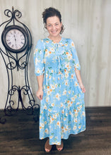 Kimmy Tiers & Bows Dress- Blue Sky
