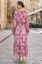 Purple & Floral Chiffon Dress