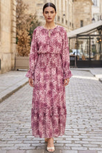 Purple & Floral Chiffon Dress