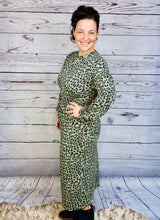 Candice Ribbed Skirt- Olive Animal Print