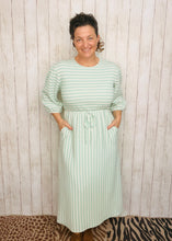 Ribbed Spring Style Lounge Dress- Mint & Ivory