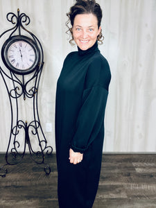Fabulous Fall Sweatshirt Dress-Black