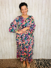 Juliet Ruffle Dress- Black Floral