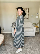 Ribbed Lounge Dress- Charcoal