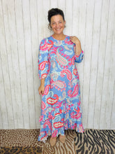 Michella High Low Dress-Blue Floral