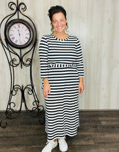 Ribbed Lounge Dress- Black & White