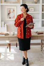 Textured Rust & Dot Shacket