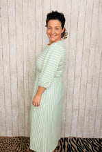 Ribbed Spring Style Lounge Dress- Mint & Ivory