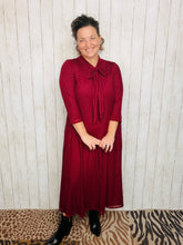 Brenda Bow & Ruffle Burgundy & Gold Dress