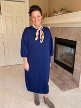 Oh So Comfy Sweatshirt Dress-Navy
