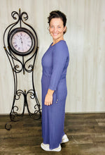 Ribbed Lounge Dress- Eggplant