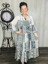 Cheri Patchwork Dress- Black & White