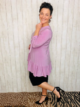 Jenny Ruffle High Low Tunic-Mauve/Lavender
