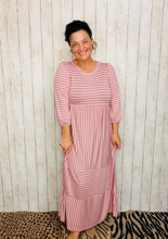 Lillian Striped Dress- Mauve