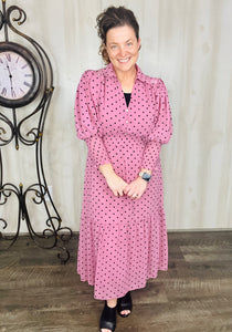 Vintage & Polkadot Dress- Blue or Mauve