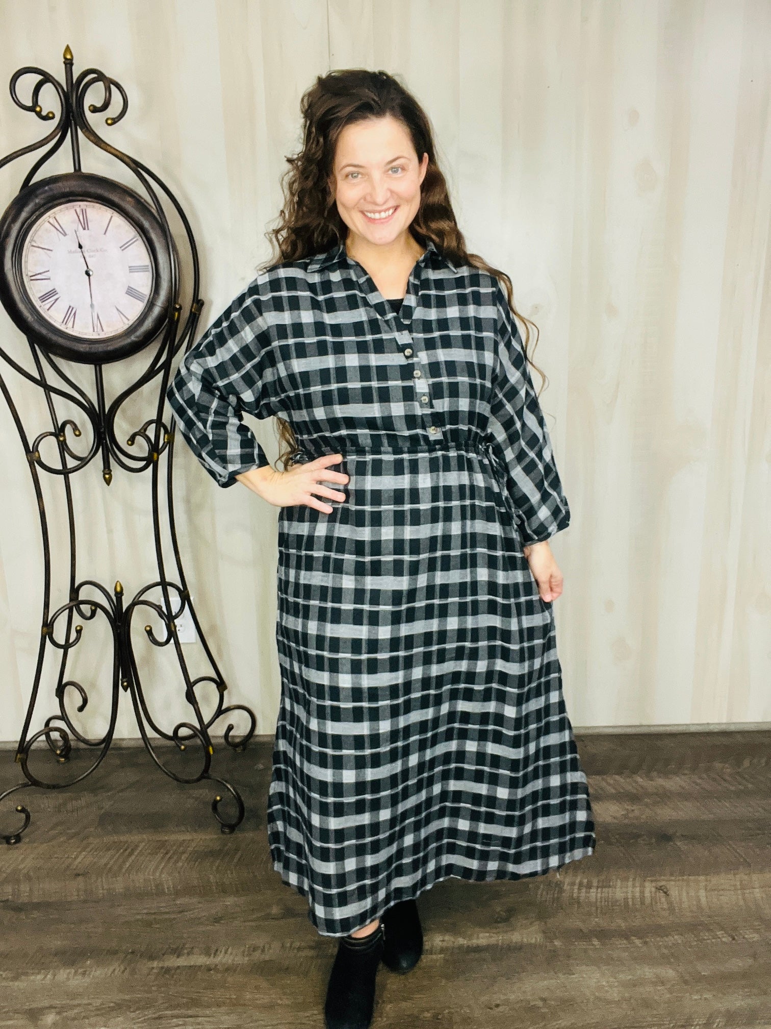 Black & White Plaid Dress Small Black & White Plaid Dress Small