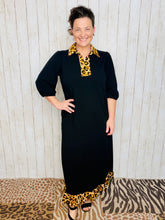 Everyday Class Leopard Detail Dress - Black