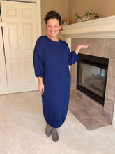 Oh So Comfy Sweatshirt Dress-Navy