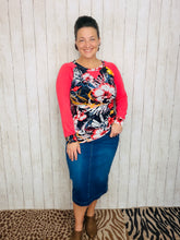 Coral & Floral Top