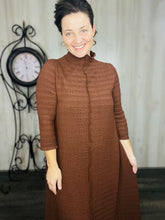 Jaqueline Vintage & Textured Dress- Chocolate Brown