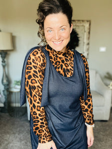 Leopard Mock Neck Top