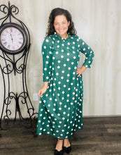 Cute & Comfy Polkadot Dress- Green