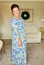 Tonya Marie Tiered Dress-Blue & Pink Dreams