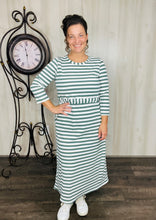Ribbed Lounge Dress- Sage & Ivory