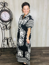 Melanie Boho Smocked Front Dress-Black