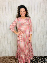 Misty Rose Houndstooth Dress