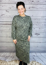 Candice Ribbed Skirt- Olive Animal Print