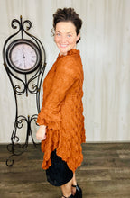 Regina Textured Tunic- Rust