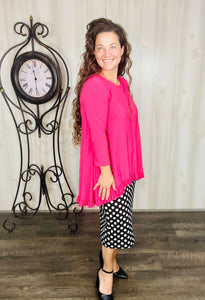 Samantha Ruffle High-Low Tunic-Pink Lollipop