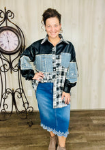 Pleather & Denim Shacket