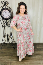 Cassie Tiered Boho Style Dress: Mauve & Leopard