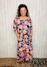 Hannah Tiered Square Neck Dress- Multicolored