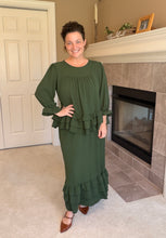 Kimmy Ruffle Skirt (Regular & Plus)-Olive
